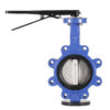 Blue Butterfly Valve with round flange design