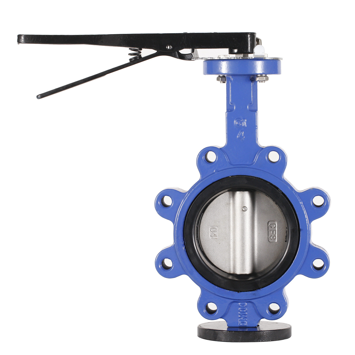 Blue Butterfly Valve with round flange design