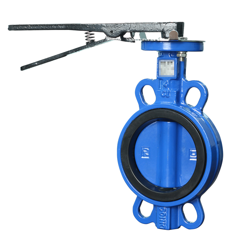 Blue Butterfly Valve with black lever