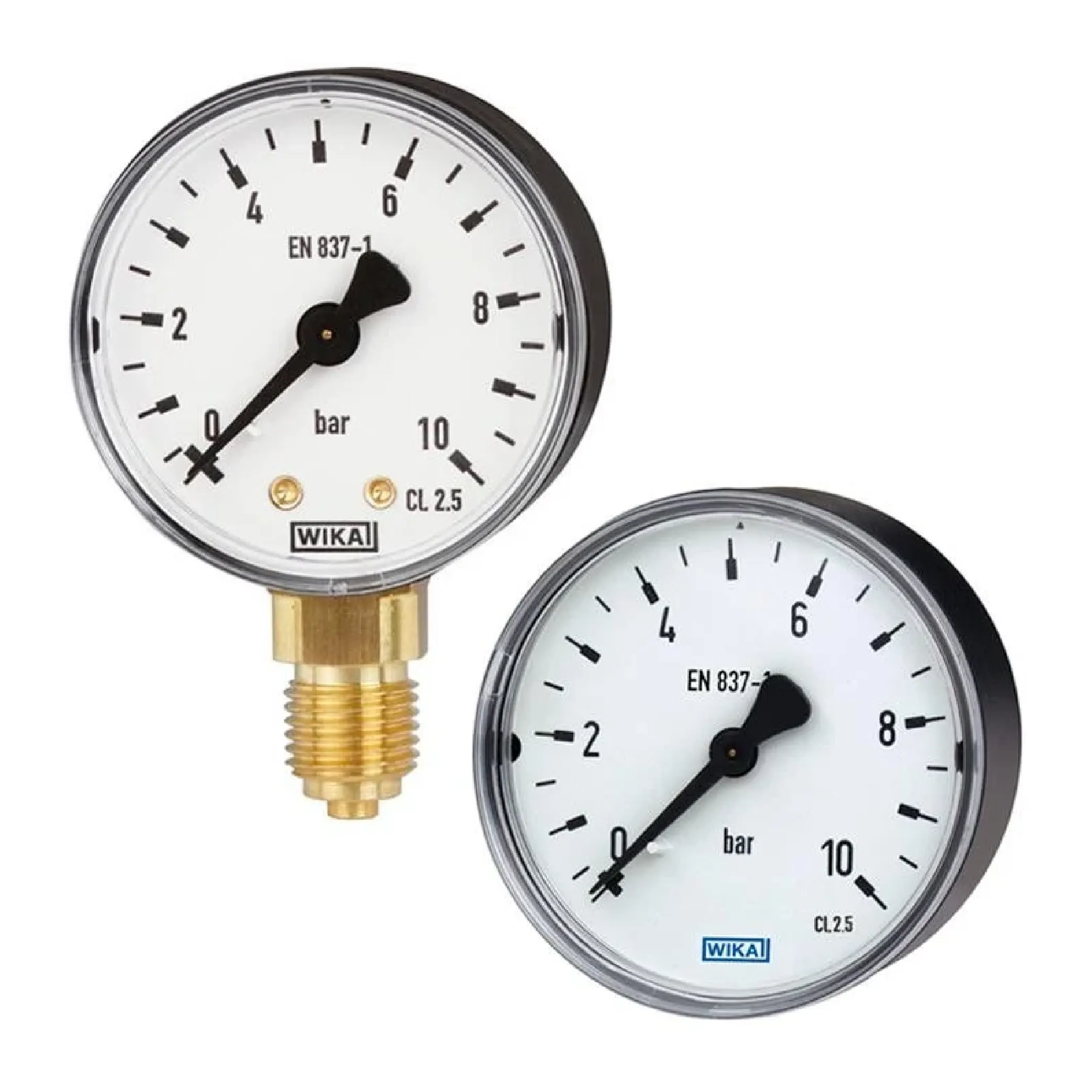 WIKA Pressure Gauge 111.10.100 with 4-inch dial and 1/2 inch NPT bottom connection