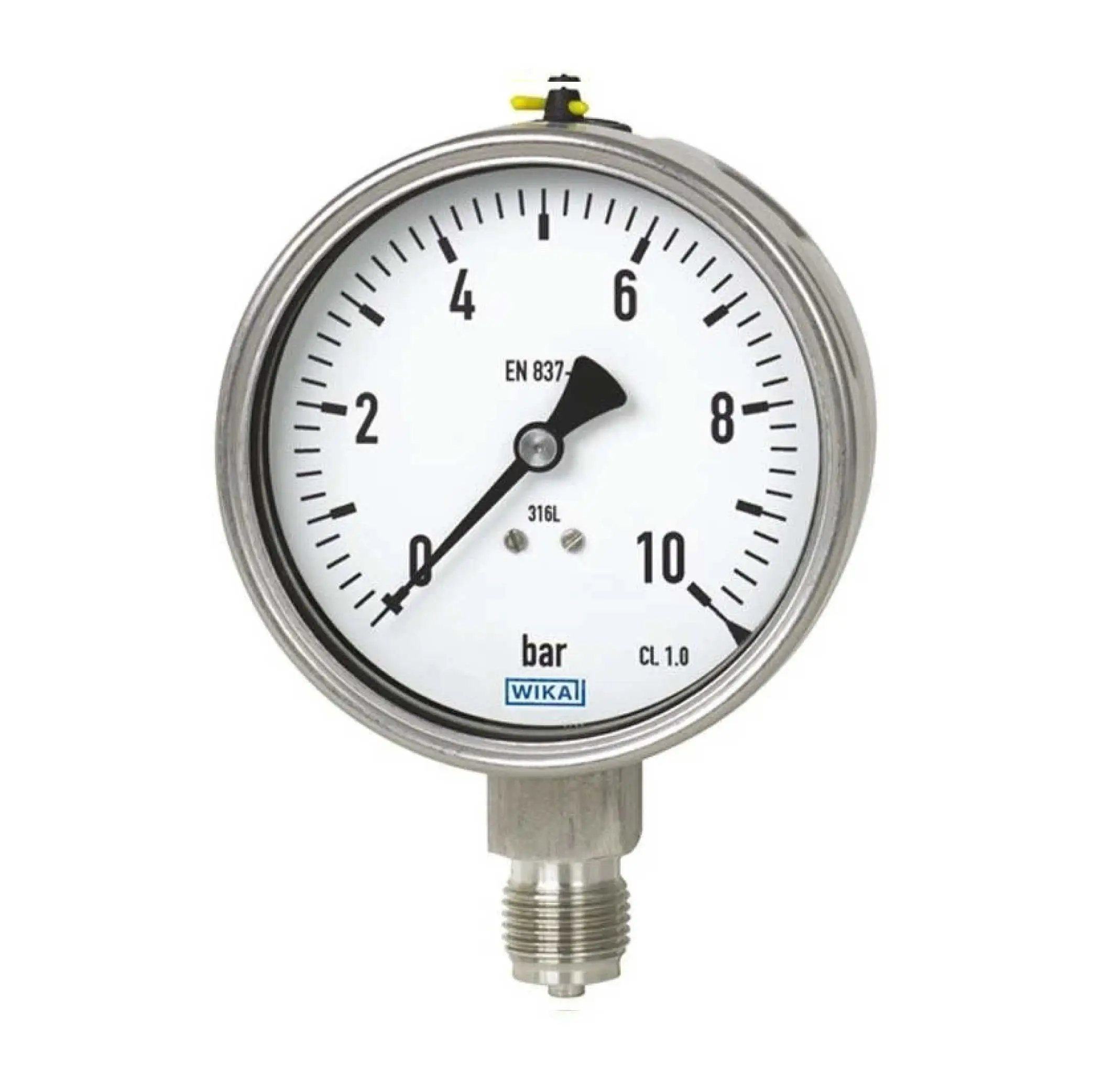 WIKA 232.50.160 pressure gauge with 6" dial and 1/2" NPT bottom connection
